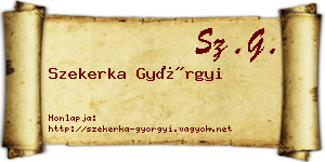 Szekerka Györgyi névjegykártya